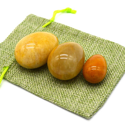 天然黄玉玉の卵でヴァギナを絞る ケーゲル運動ツール 45*30/40x30/x20mm
