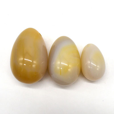彫刻 天然アガート石 卵 穴を掘り ヴァギナ運動 玉玉 45*30mm/40*25mm/30*20mm