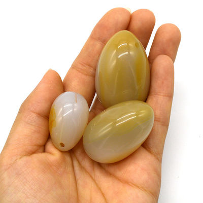 彫刻 天然アガート石 卵 穴を掘り ヴァギナ運動 玉玉 45*30mm/40*25mm/30*20mm