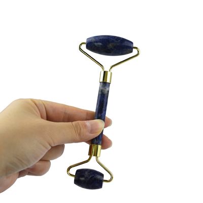 顔マッサージ 美容用品 目頭マッサージ機 青色ソダライト 顔ロール ジャード グア・シャ パーソナライズされたロゴの皮膚ケアツール