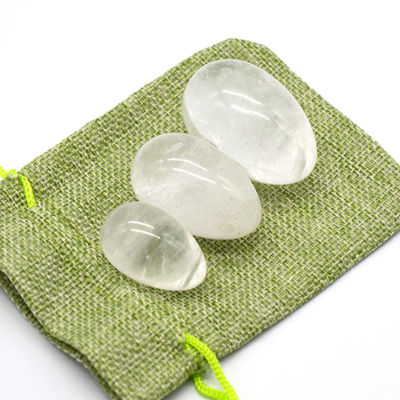 テクニカル ポリッシュ クリストル クリア クォーツ ヨニ 卵 クリア ホワイト 神聖 宝石 ケーゲル 卵 骨盤 健康 改善