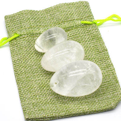 テクニカル ポリッシュ クリストル クリア クォーツ ヨニ 卵 クリア ホワイト 神聖 宝石 ケーゲル 卵 骨盤 健康 改善