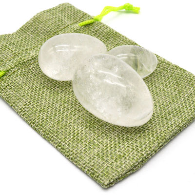 テクニカル ポリッシュ クリストル クリア クォーツ ヨニ 卵 クリア ホワイト 神聖 宝石 ケーゲル 卵 骨盤 健康 改善