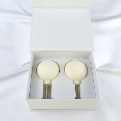 2pcs 顔のグアシャ 皮膚ケア スパ 美容院 治療カップ 2024 シリコンガラス 真空吸着カップセット