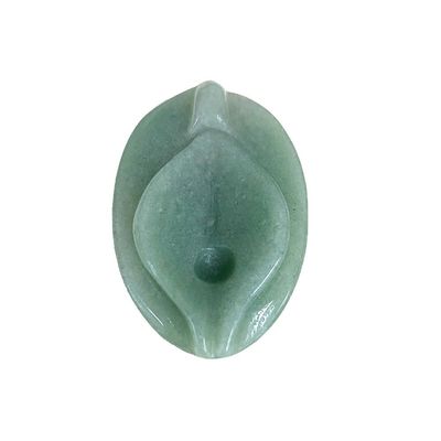 ジャード・ヴァギナ彫刻工芸品 緑色 自然療癒 フロライト 霊性 レイキ 女性 花の彫刻品
