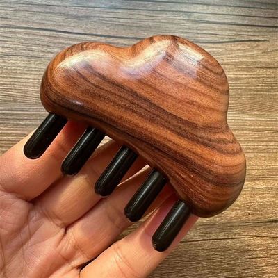 身体マッサージと髪の成長 ローズウッドマッサージ頭部用毛穴 グア・シャ 8.5*7.5*2.3cm