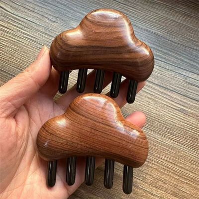 身体マッサージと髪の成長 ローズウッドマッサージ頭部用毛穴 グア・シャ 8.5*7.5*2.3cm