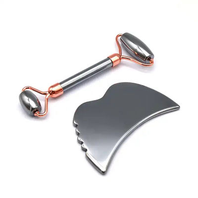 皮膚ケア ツール エネルギー ストーン グアシャ マッサージ 顔 目 ネック 指 5.5*14cm シルバー テラヘルツ 顔ロール グアシャ セット