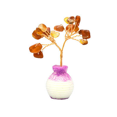 色彩豊かな宝石チップ 銅線付き 幸運の木 チャクラ 癒しの石 家庭の飾り付けや飾り付けを向上させる