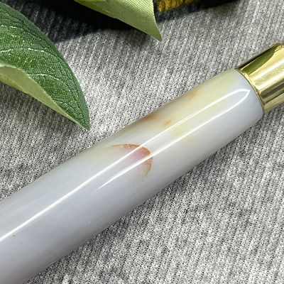 顧客ロゴ 100% 天然灰色アゲート ローラー ジャデイト 水晶 美容容容器 マッサージスティック 顔の健康ケア機器