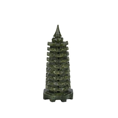 華麗な彫刻 天然のサファイア 玉 文チャン塔 フェンシュイの装飾モード ABK-13号