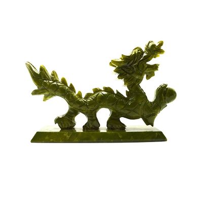 天然緑色の中国玉龍 装飾用品のためのフェンシュアイ様式で彫り