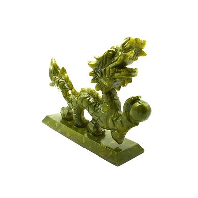 天然緑色の中国玉龍 装飾用品のためのフェンシュアイ様式で彫り