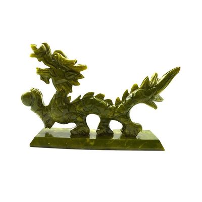 天然緑色の中国玉龍 装飾用品のためのフェンシュアイ様式で彫り