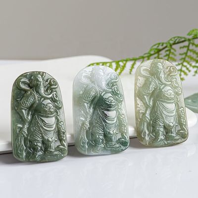 2024 ジャデイト ガーン 陰 慈悲のペンダント 仏教 勇敢な軍隊 ネックレス ファッション ジュエリー レディース 彫刻 彫刻 タイプ
