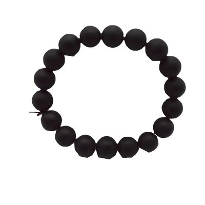 アート コレクション 天然 10mm ブラック ビアン 石 数珠 男性 女性用 ブレスレット
