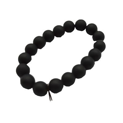 アート コレクション 天然 10mm ブラック ビアン 石 数珠 男性 女性用 ブレスレット