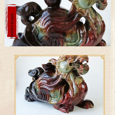 ホット 40cm 天然玉彫り ドラゴンタメの彫像 装飾のためのフェンシュアイスタイル