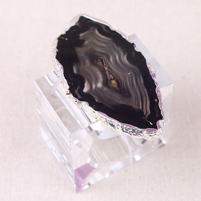 ポータブル 円形 の 水晶 の 包帯 の ナプキン リング 天然 石 石 の アガート 石 で 仕立て られ て 優雅 な テーブル セット