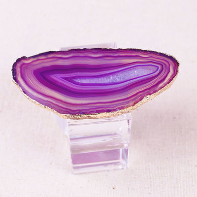 ポータブル 円形 の 水晶 の 包帯 の ナプキン リング 天然 石 石 の アガート 石 で 仕立て られ て 優雅 な テーブル セット
