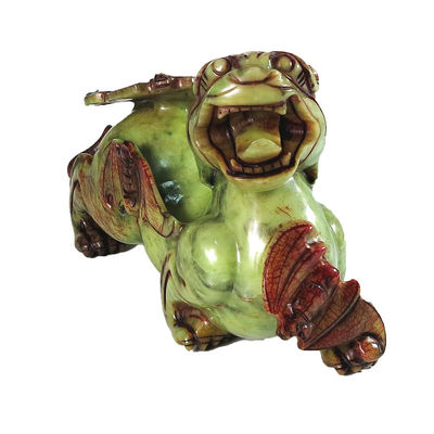 2pcs ピクシウ 中国風水装飾 20cm 玉コウモリ緑の彫像 オーダーメイド形 家庭装飾