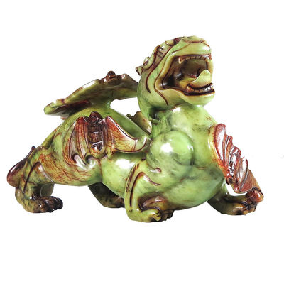 2pcs ピクシウ 中国風水装飾 20cm 玉コウモリ緑の彫像 オーダーメイド形 家庭装飾