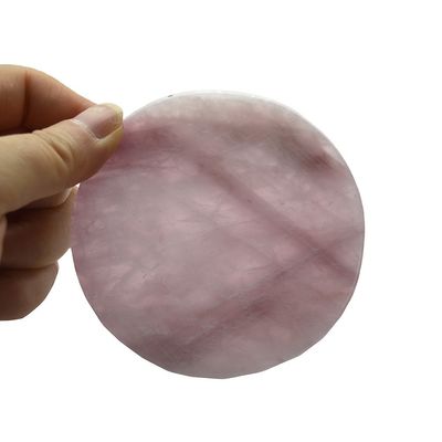 天然のローズクォーツ コスター クリスタル丸玉石 テーブルプレート 装飾プレート