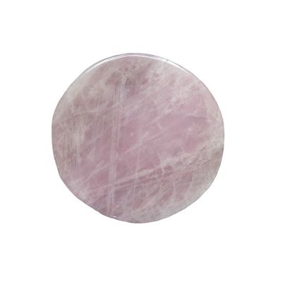 天然のローズクォーツ コスター クリスタル丸玉石 テーブルプレート 装飾プレート
