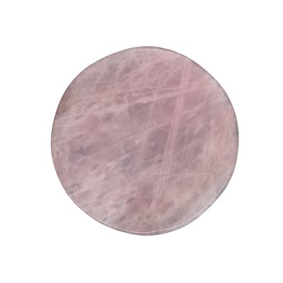 天然のローズクォーツ コスター クリスタル丸玉石 テーブルプレート 装飾プレート