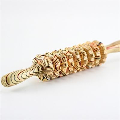 OEM ODM 38*5.5cm 木製腹部マッサージロール ボディマッサージ ジェイドロール