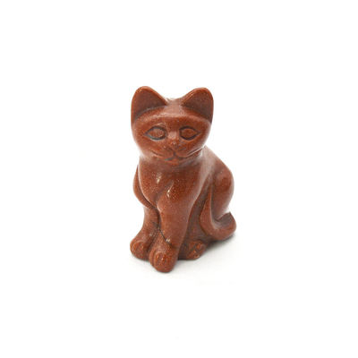 宝石 フェンシュウイ様式 手彫りのアゲート猫像 動物の癒しと飾り付け