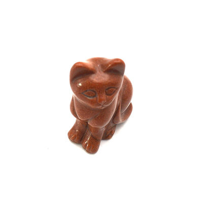 宝石 フェンシュウイ様式 手彫りのアゲート猫像 動物の癒しと飾り付け