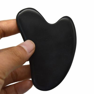 8*6cm 天然黒色ビアン石 心形 グア・シャ マッサージツール 顔マッサージと瞑想
