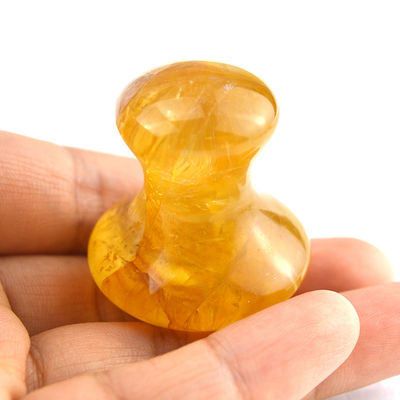 黄色いシトリンキノコ Gua Sha 顔マッサージツール キノコ形 格安で