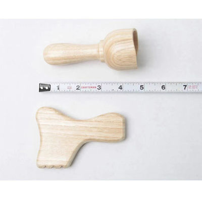 ブラウン 固木 ミニ マッサージ ロール マッサージ スティック ハンドル付き 6 部セット グアシャ 身体 自己 健康 皮膚ケア ツール スパ