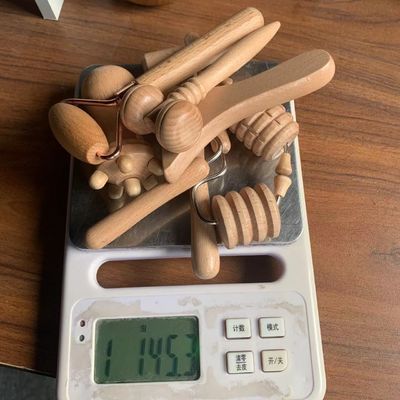 カスタマイズされたロゴ 提供d ビーチ 顔 ミニ彫刻 ツール 木製 顔療法 マッサージ ローラー セット 木製 顔療法 キット