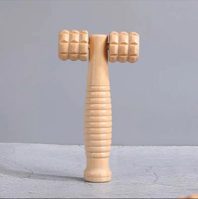 身体マッサージ 自然な質感とカスタマイズされたロゴの木製顔マッサージロール