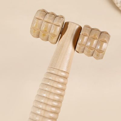 身体マッサージ 自然な質感とカスタマイズされたロゴの木製顔マッサージロール