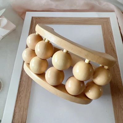 ブラウン 木製 トータルボディマッサージ器 背中 首 足 腕 オーダーメイド ロゴ 対応 リラックス マッサージボール ロール ハンドヘルド