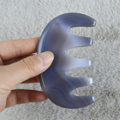 ボディマッサージ器 天然アゲート ポケットコンベ 広い歯のコンベ SPA グア・シャ 頭皮マッサージ ブラシ ヘアケアツール