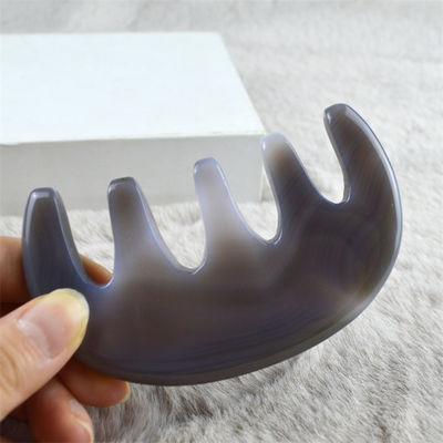ボディマッサージ器 天然アゲート ポケットコンベ 広い歯のコンベ SPA グア・シャ 頭皮マッサージ ブラシ ヘアケアツール