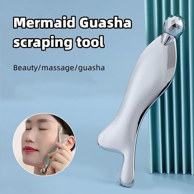 オーダーメイド ロゴ 魚形 亜鉛合金 スクラッピングプレート 薄い スリミング 顔 目 ローラー ステンレス 鋼 グラシャ マッサージ ツール