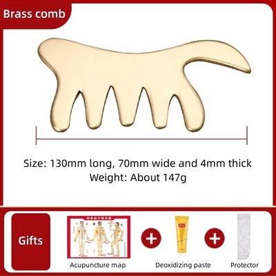 ヘアヘルスケア サロン 美容ツール スカルプ マッサージ  Comb Guasha 石頭 ヘッド マッサージ  天然 銅 Gua Sha ボード と ヘア カー