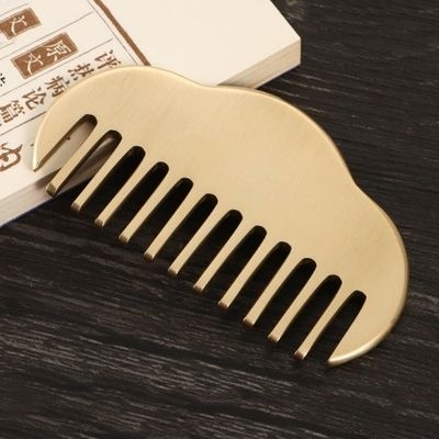 黄金 細歯 天然の銅 Gua Sha ボード スカルプ マッサージ カム Guasha 石頭 ヘッド マッサージ 髪 健康 ケア 美容 ツール ホーム