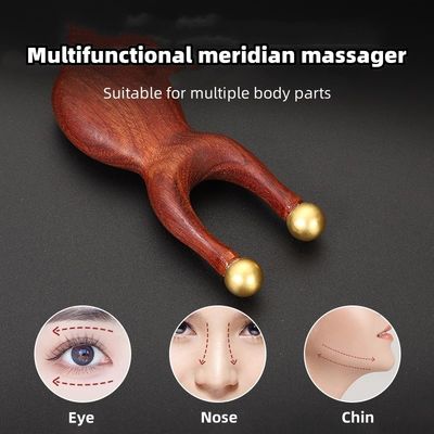 双端銅 サンダルウッド 手動 反射学 グアシャ マッサージ 眼鼻 身体 グアシャ ケア 治療 組織 マッサージ スティック