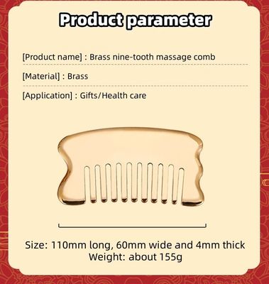 筋肉マッサージ ヘッドマッサージツール カスタムロゴ 頭皮マッサージツール スクウェア 青銅 グア・シャ・コンブ 金属 銅 グア・シャ・コンブ