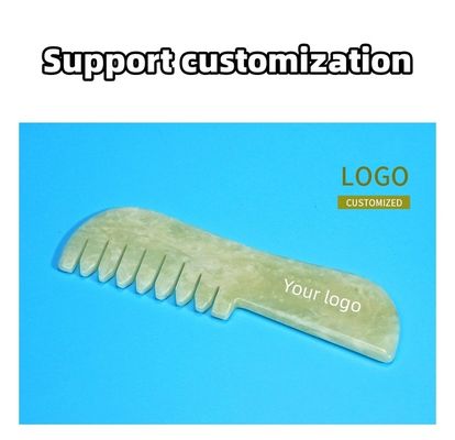 天然Xiuyan Jade Gua Sha 頭皮マッサージ ブラシ 玉石 ヘッドケア マッサージ 毛 Guasha リラックス ツール 身体マッサージ