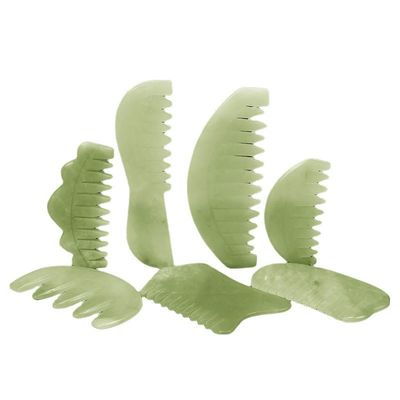 アクupuncture療法と頭皮マッサージ 自然な玉石の髪の毛 Comb と Xiuyan Jade Gua Sha ツール
