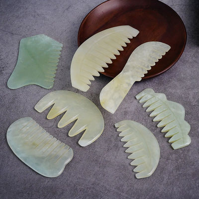 アクupuncture療法と頭皮マッサージ 自然な玉石の髪の毛 Comb と Xiuyan Jade Gua Sha ツール