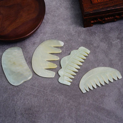 多形 天然のXiuyan Jade Gua Sha 頭部マッサージ用器具のための頭皮マッサージ用 Comb